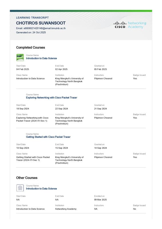 Cisco Packet Tracer (Transcript)